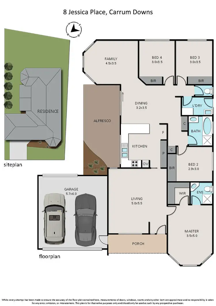 Floorplan of Homely house listing, 8 Jessica Place, Carrum Downs VIC 3201