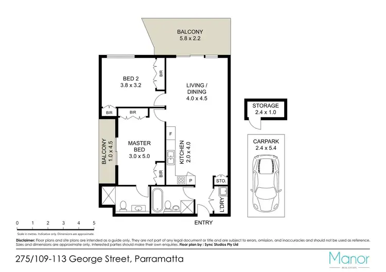 Floorplan of Homely apartment listing, 275/109-113 George Street, Parramatta NSW 2150