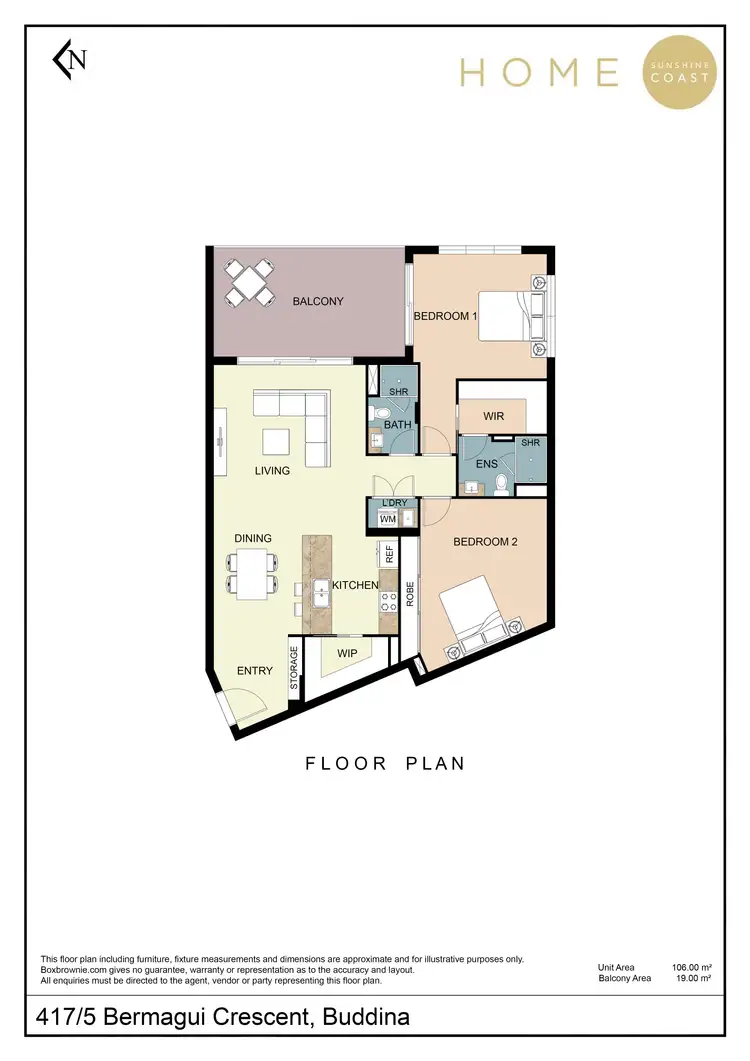 Floorplan of Homely unit listing, 417/5 Bermagui Crescent, Buddina QLD 4575