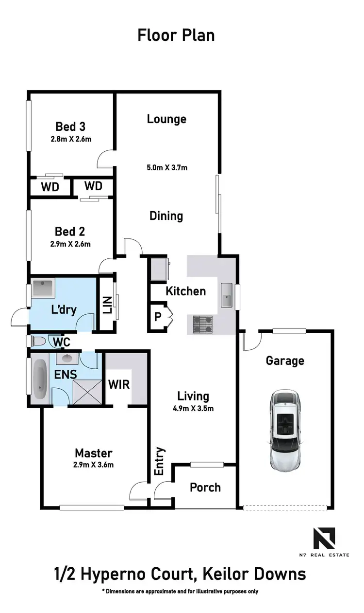 Floorplan of Homely unit listing, 1/2 Hyperno Court, Keilor Downs VIC 3038