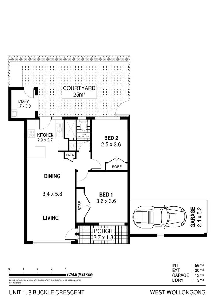 Floorplan of Homely unit listing, 1/8 Buckle Crescent, West Wollongong NSW 2500