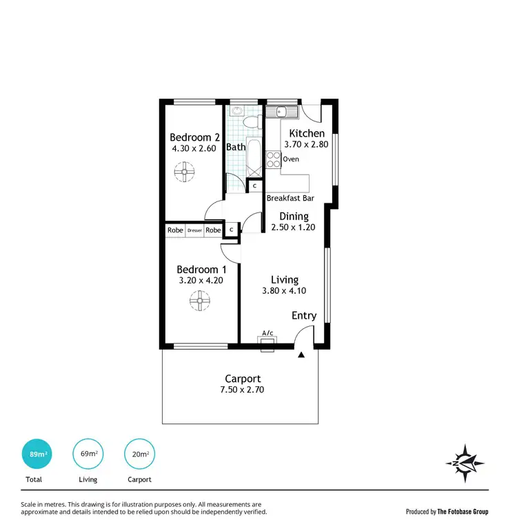 Floorplan of Homely unit listing, 1/492 Henley Beach Road, Fulham SA 5024