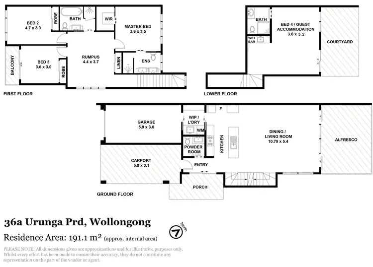 Floorplan of Homely semi-detached listing, 36A Urunga Parade, Wollongong NSW 2500