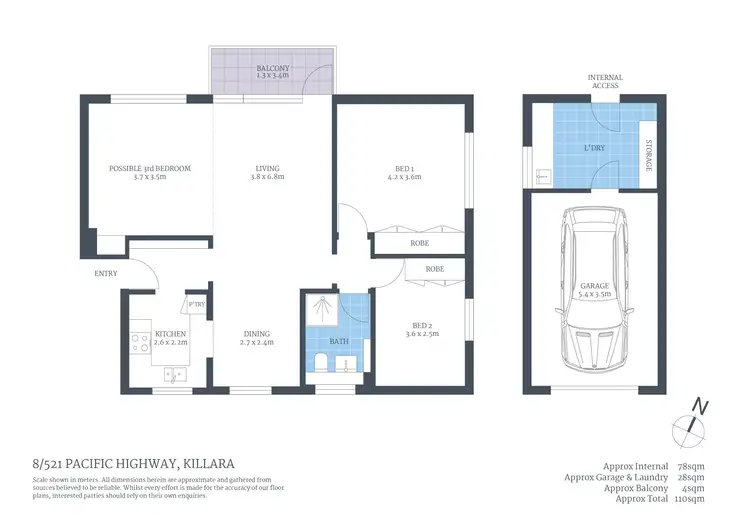 Floorplan of Homely apartment listing, 8/521 Pacific Highway, Killara NSW 2071