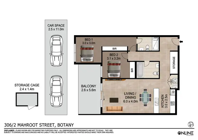 Floorplan of Homely apartment listing, 306/2 Mahroot Street, Botany NSW 2019
