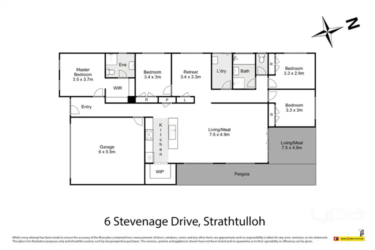 Floorplan of Homely house listing, 6 Stevenage Drive, Strathtulloh VIC 3338