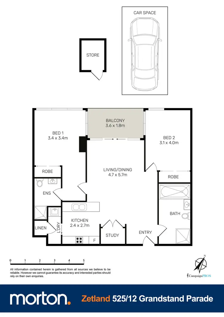 Floorplan of Homely apartment listing, 525/12 Grandstand Parade, Zetland NSW 2017