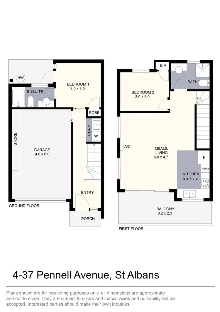 Floorplan of Homely townhouse listing, 4/37 Pennell Avenue, St Albans VIC 3021