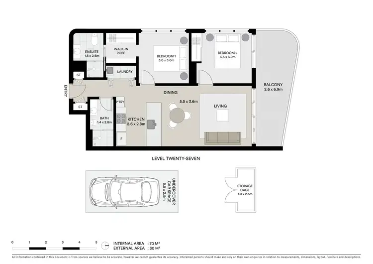 Floorplan of Homely apartment listing, 2704/6 Joseph Road, Footscray VIC 3011