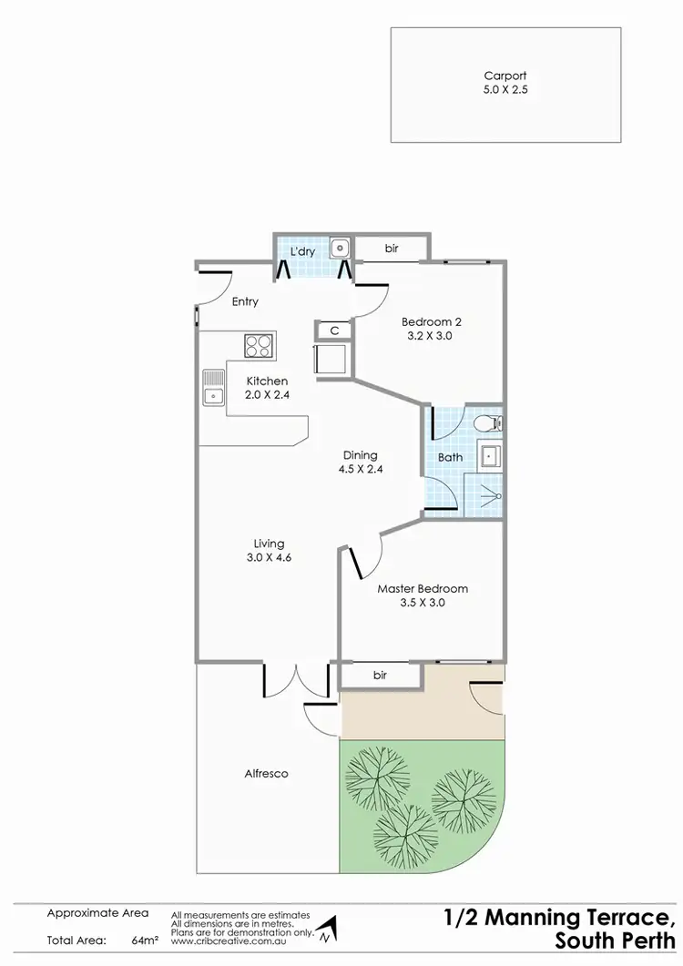 Floorplan of Homely unit listing, 1/2 Manning Terrace, South Perth WA 6151