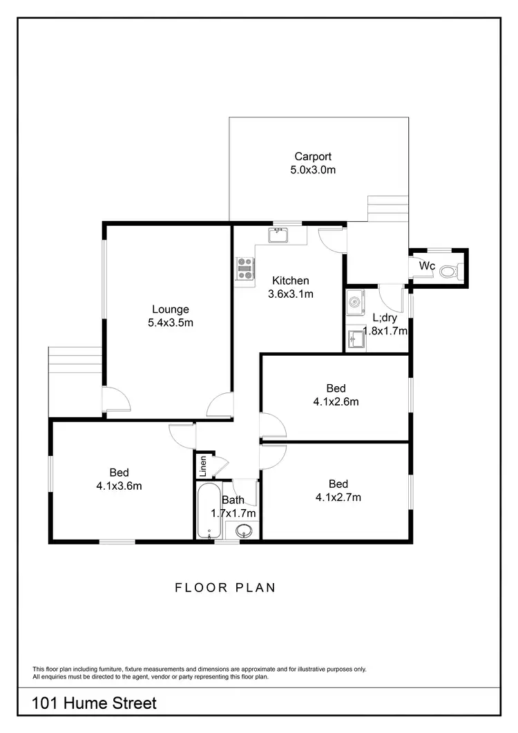 Floorplan of Homely house listing, 101 Hume Street, Goulburn NSW 2580