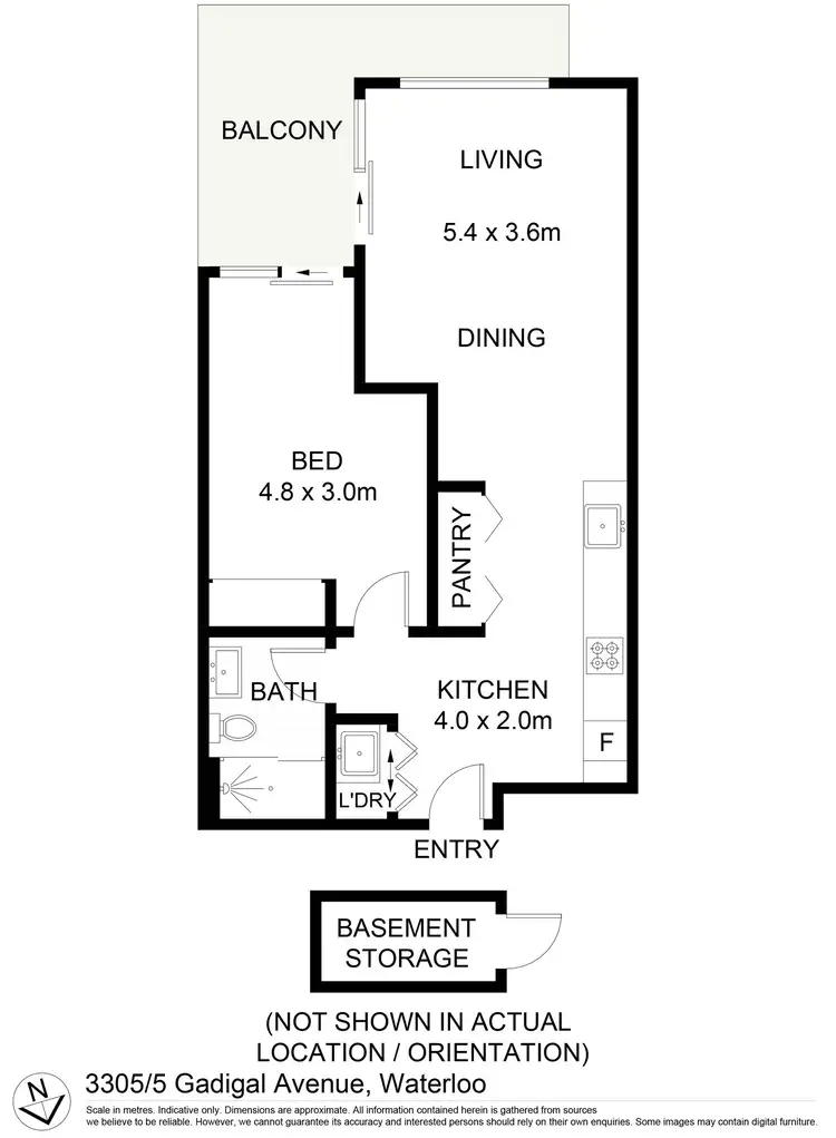 Floorplan of Homely apartment listing, 3305/5 Gadigal Avenue, Waterloo NSW 2017