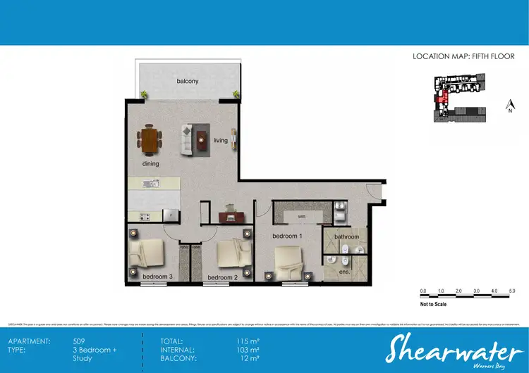 Floorplan of Homely apartment listing, 509/2 Howard Street, Warners Bay NSW 2282