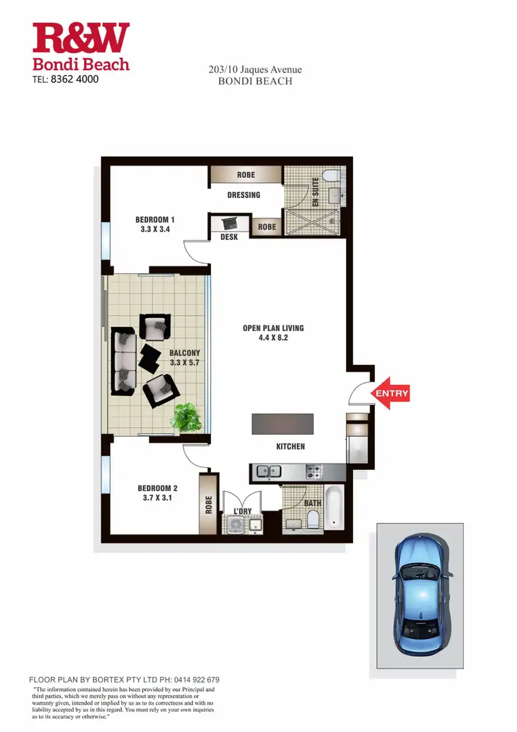 Floorplan of Homely apartment listing, 203/10 Jaques Avenue, Bondi Beach NSW 2026