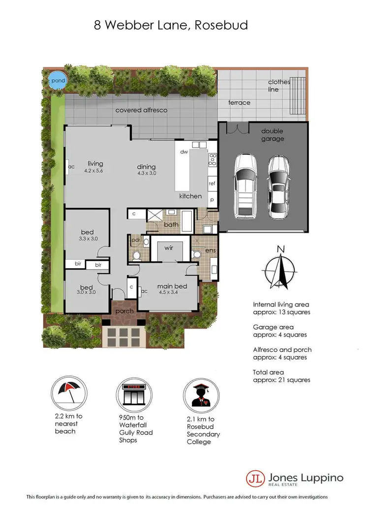 Floorplan of Homely unit listing, 8 Webber Lane, Rosebud VIC 3939