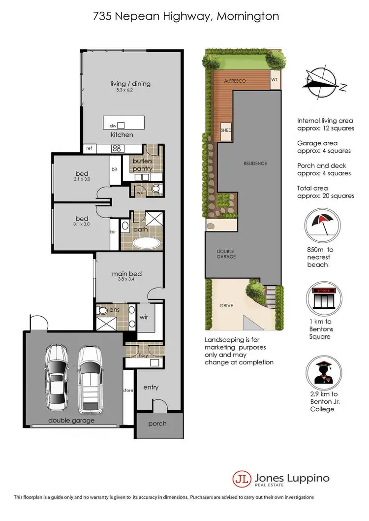 Floorplan of Homely unit listing, 735 Nepean Highway, Mornington VIC 3931