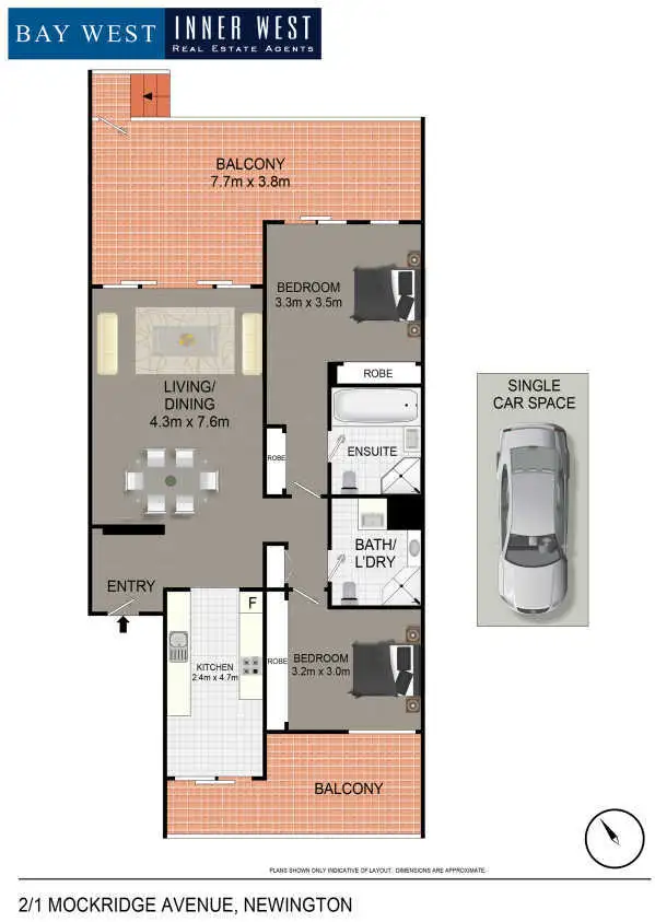 Floorplan of Homely apartment listing, 2/1 Mockridge Avenue, Newington NSW 2127