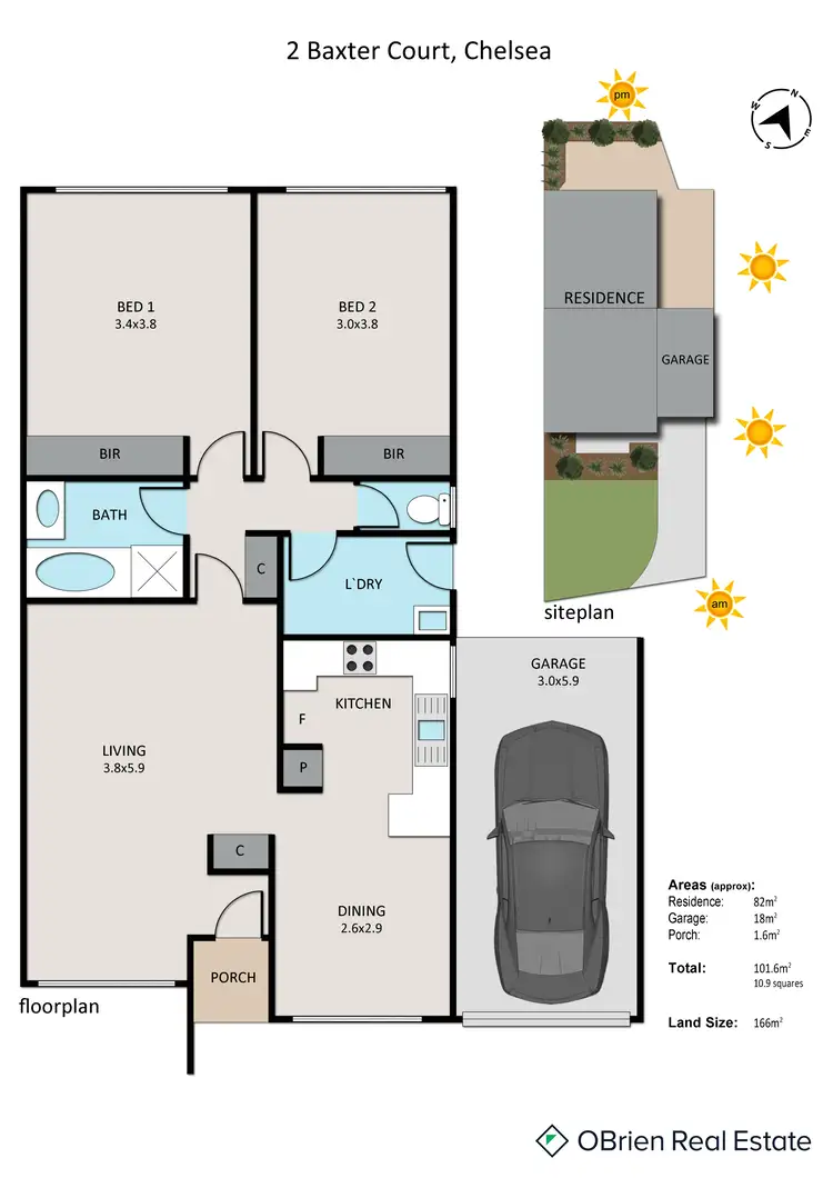 Floorplan of Homely unit listing, 2 Baxter Court, Chelsea VIC 3196