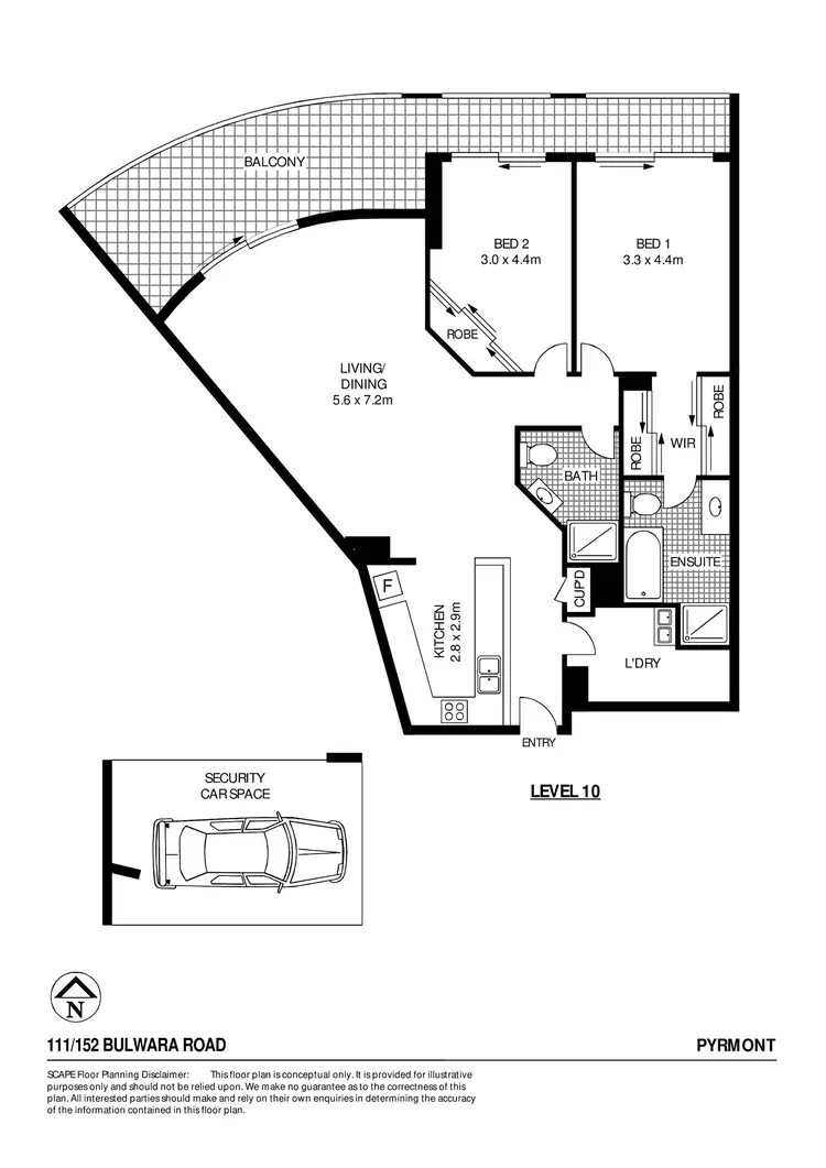Floorplan of Homely apartment listing, 111/152-164 Bulwara Road, Pyrmont NSW 2009