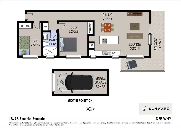 Floorplan of Homely unit listing, 8/93 Pacific Parade, Dee Why NSW 2099