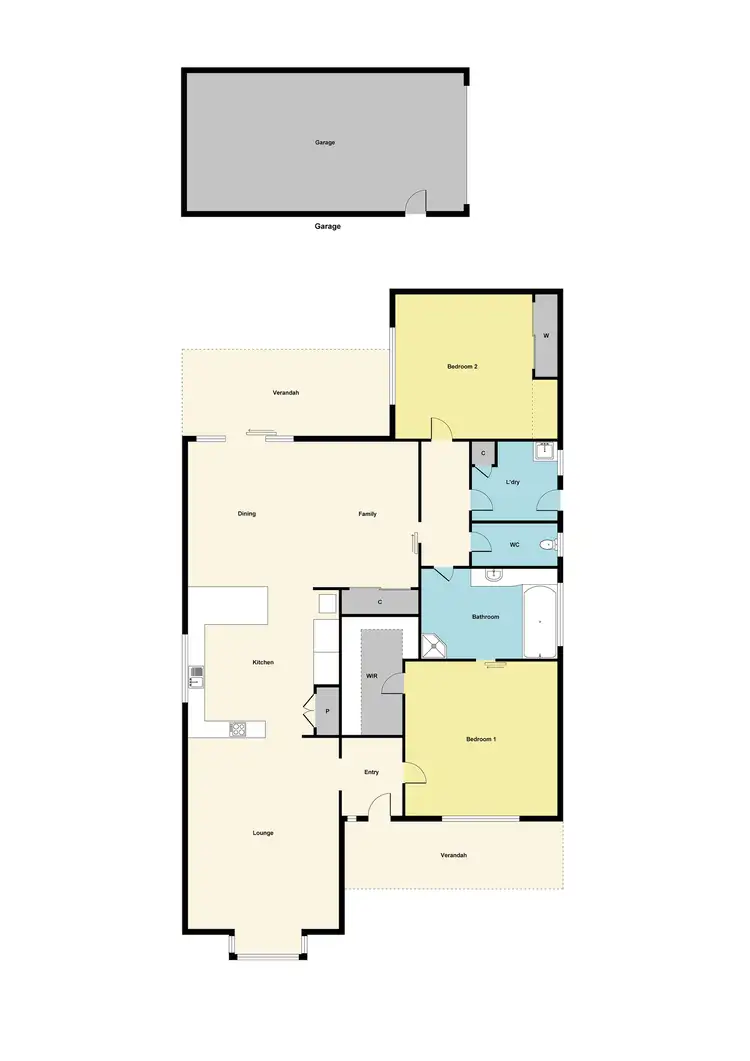 Floorplan of Homely townhouse listing, 2/25 High Street, Maryborough VIC 3465