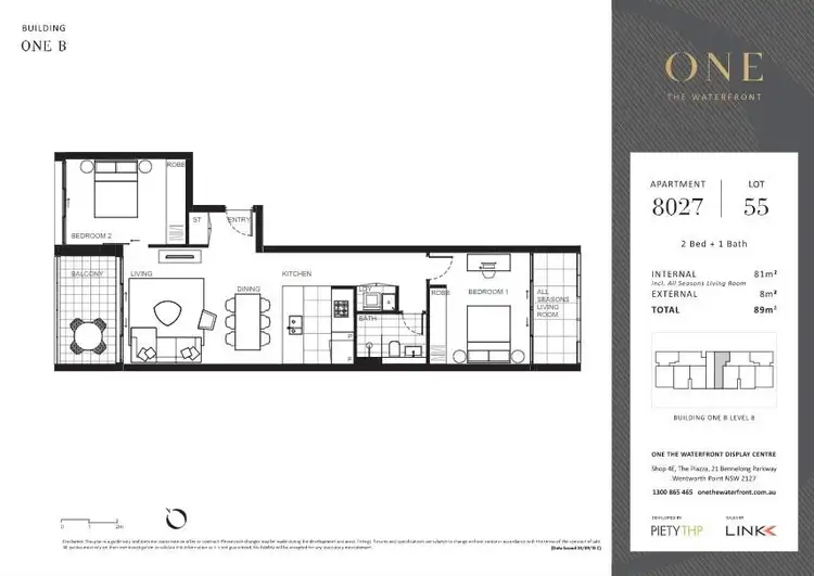 Floorplan of Homely unit listing, B8027/11 Bennelong Parkway, Wentworth Point NSW 2127