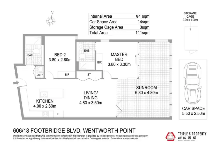 Floorplan of Homely apartment listing, 606/18 Footbridge Boulevard, Wentworth Point NSW 2127