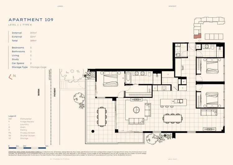 Floorplan of Homely apartment listing, 109/15 Aqua Street, Newport QLD 4020