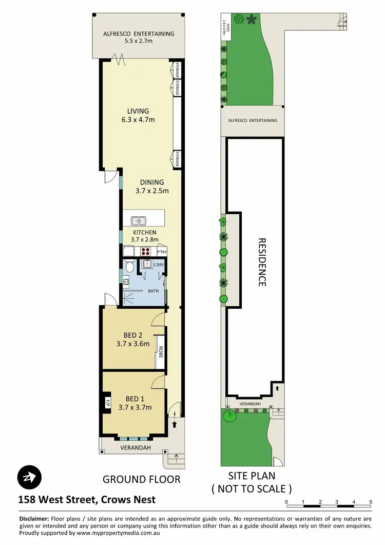Floorplan of Homely semi-detached listing, 158 West Street, Crows Nest NSW 2065