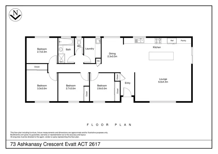 Floorplan of Homely house listing, 73 Ashkanasy Crescent, Evatt ACT 2617