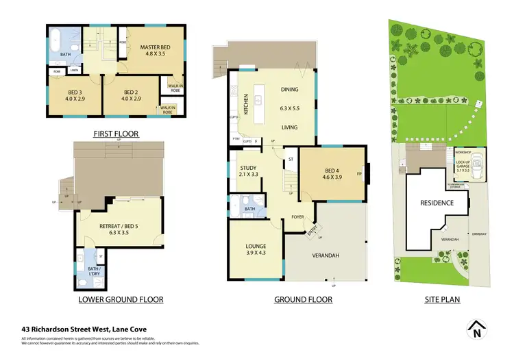 Floorplan of Homely house listing, 43 Richardson Street West, Lane Cove NSW 2066