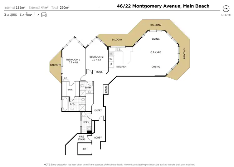 Floorplan of Homely apartment listing, 46/22 Montgomery Avenue, Main Beach QLD 4217
