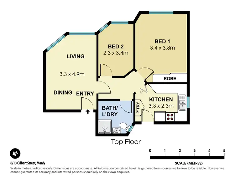 Floorplan of Homely apartment listing, 8/13 Gilbert Street, Manly NSW 2095