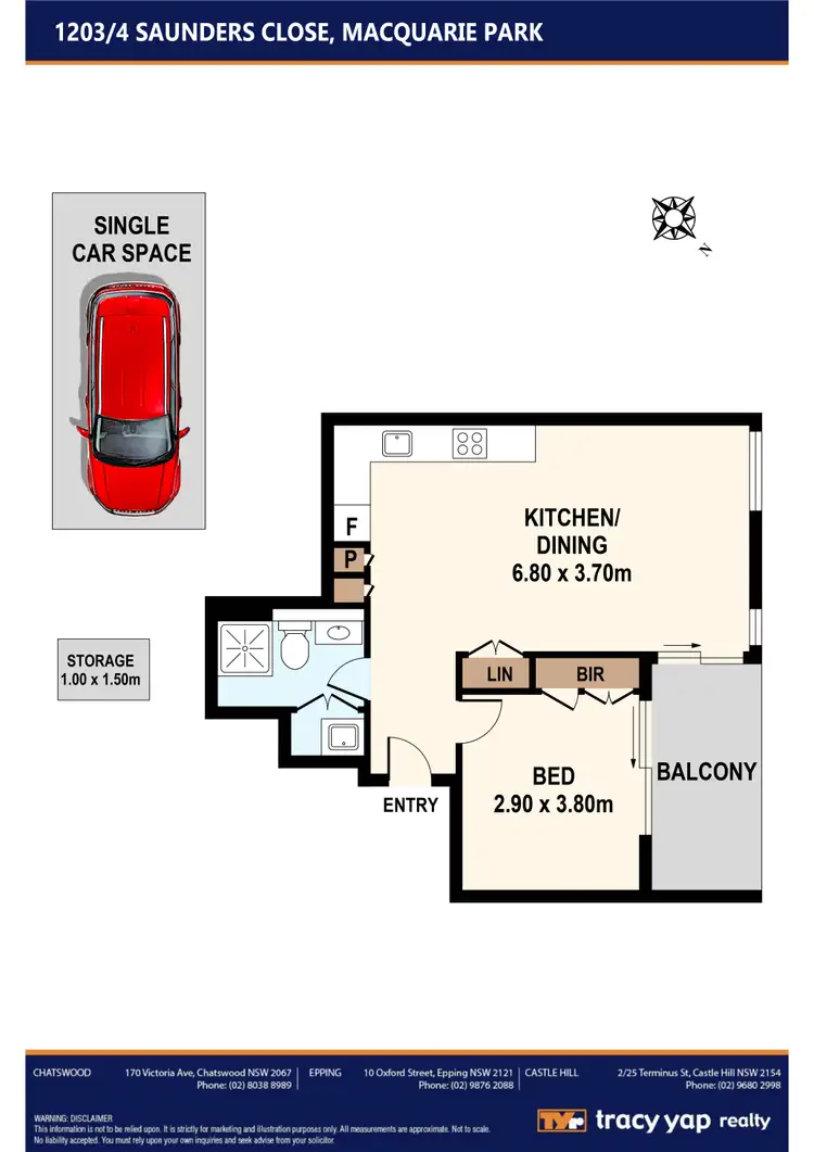 Floorplan of Homely apartment listing, 1203/4 Saunders Close, Macquarie Park NSW 2113