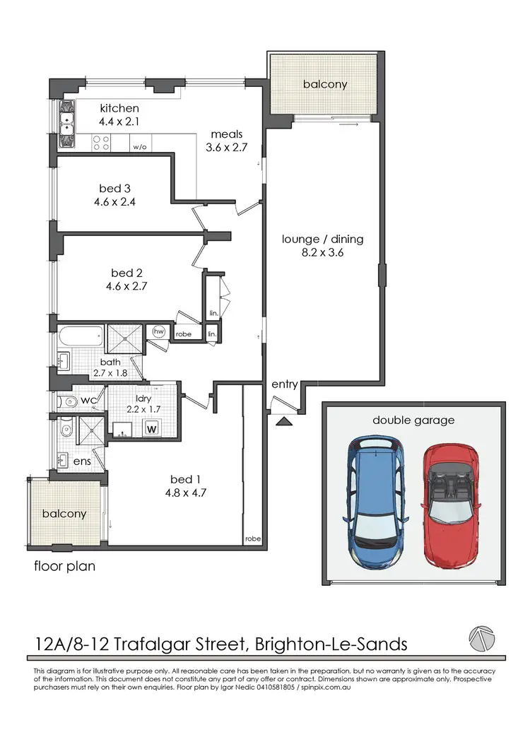 Floorplan of Homely apartment listing, 12A/8-12 Trafalgar Street, Brighton-Le-Sands NSW 2216
