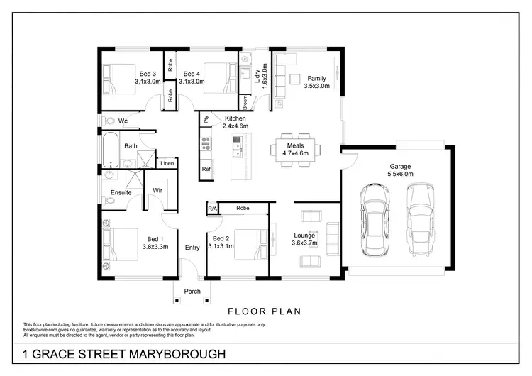 Floorplan of Homely house listing, 1 Grace Street, Maryborough VIC 3465