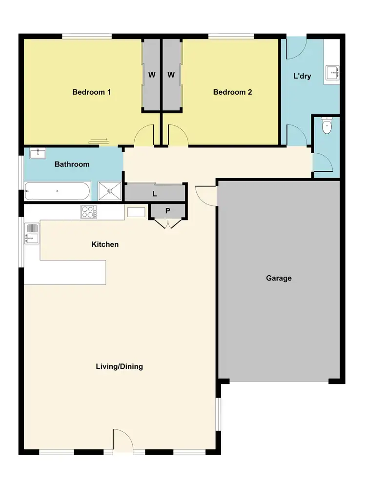 Floorplan of Homely unit listing, 35 Hilton Street, Maryborough VIC 3465