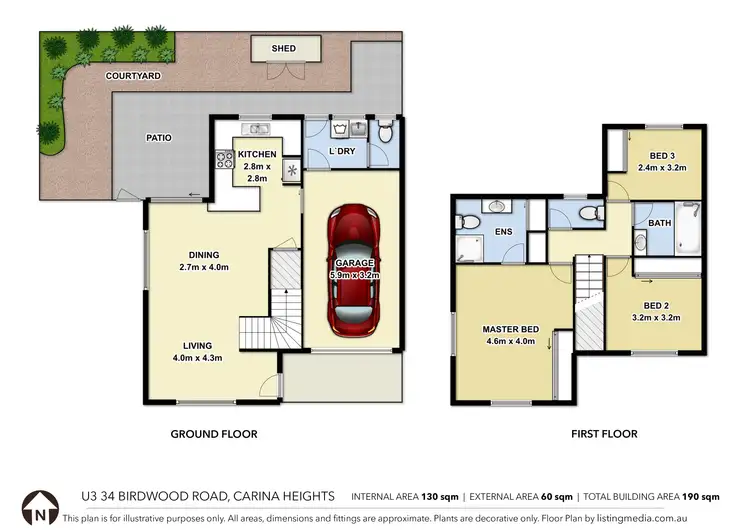 Floorplan of Homely townhouse listing, 3/34 Birdwood Road, Carina Heights QLD 4152