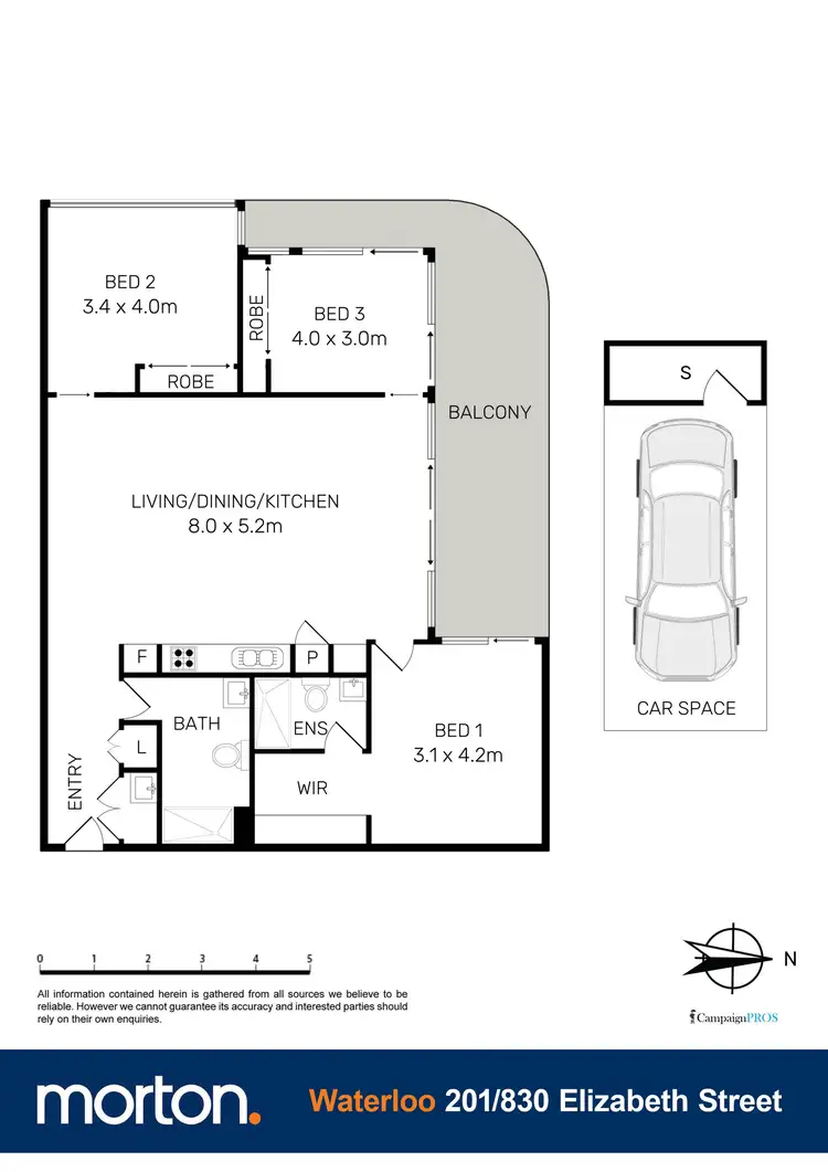 Floorplan of Homely apartment listing, 201/830 Elizabeth Street, Waterloo NSW 2017
