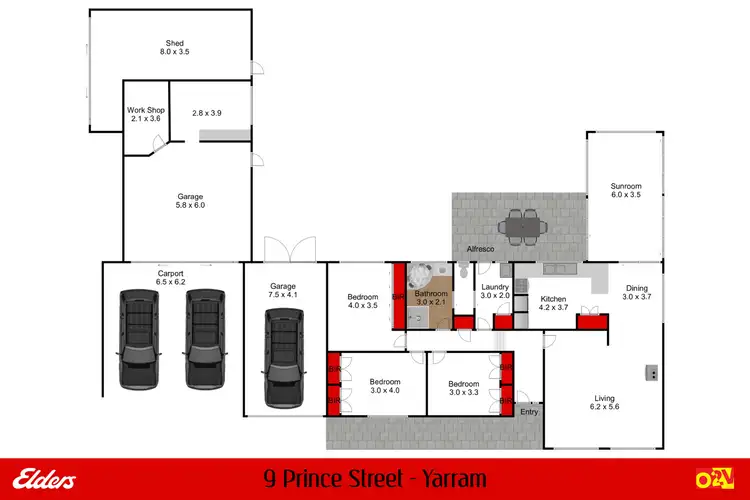 Floorplan of Homely house listing, 9 Prince Street, Yarram VIC 3971
