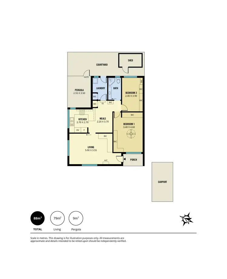 Floorplan of Homely unit listing, 1/295 Sir Donald Bradman Drive, Brooklyn Park SA 5032