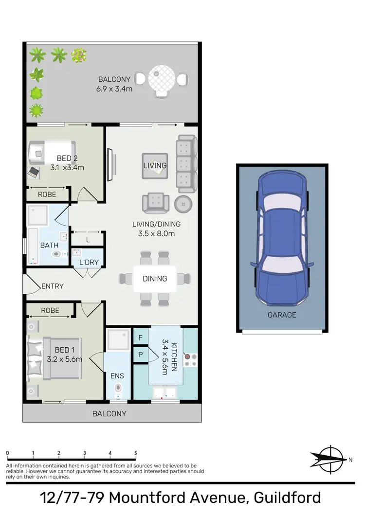 Floorplan of Homely unit listing, 12/77-79 Mountford Avenue, Guildford NSW 2161