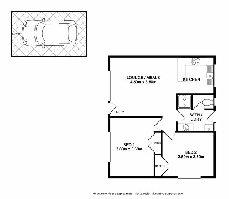 Floorplan of Homely unit listing, 1/10 Marie Drive, Wodonga VIC 3690