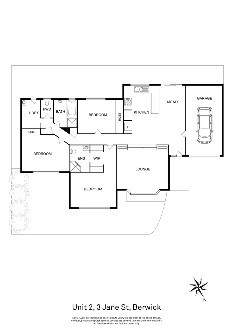 Floorplan of Homely unit listing, 2/3 Jane Street, Berwick VIC 3806
