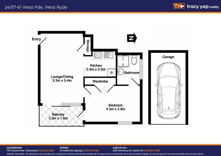 Floorplan of Homely apartment listing, 24/61 West Parade, West Ryde NSW 2114