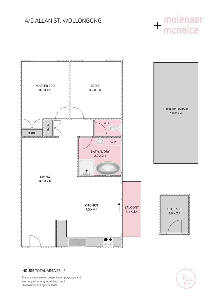 Floorplan of Homely apartment listing, 4/5 Allan Street, Wollongong NSW 2500
