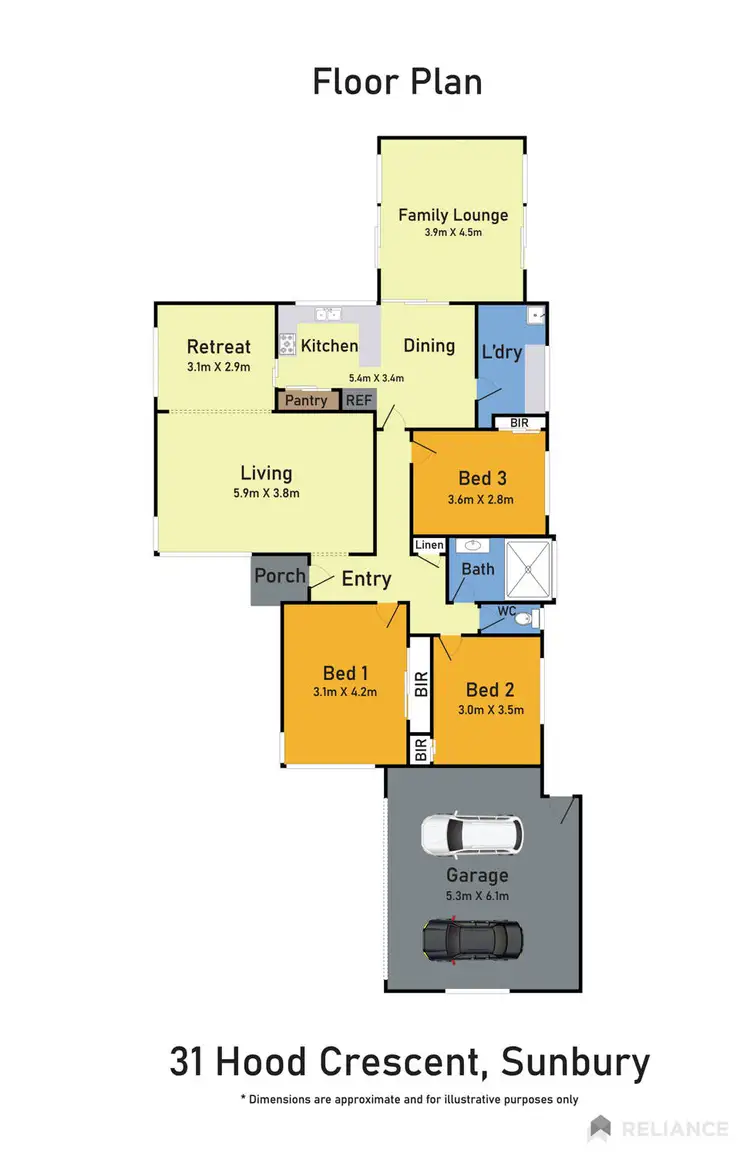 Floorplan of Homely house listing, 31 Hood Crescent, Sunbury VIC 3429