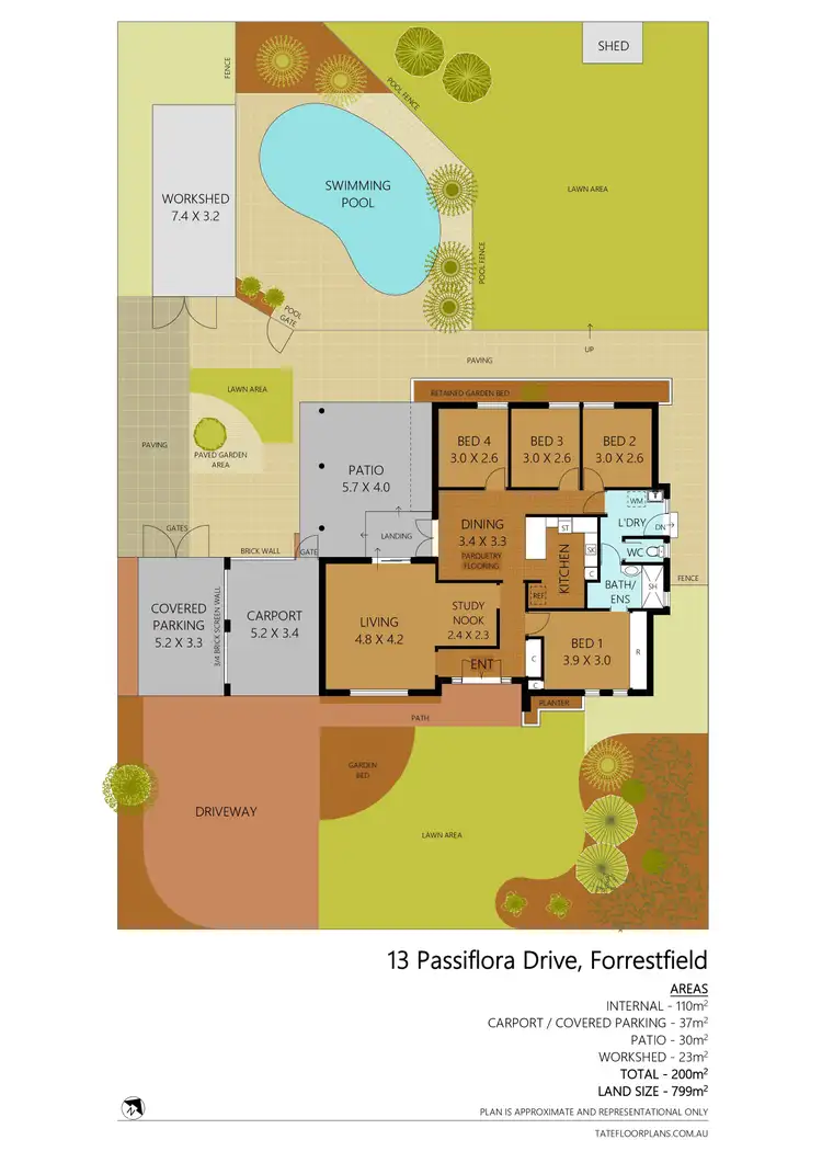 Floorplan of Homely house listing, 13 Passiflora Drive, Forrestfield WA 6058