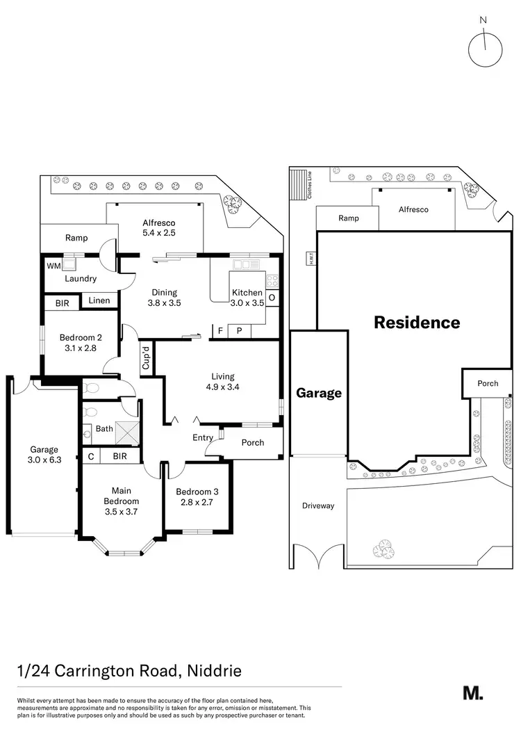 Floorplan of Homely villa listing, 1/24 Carrington Road, Niddrie VIC 3042