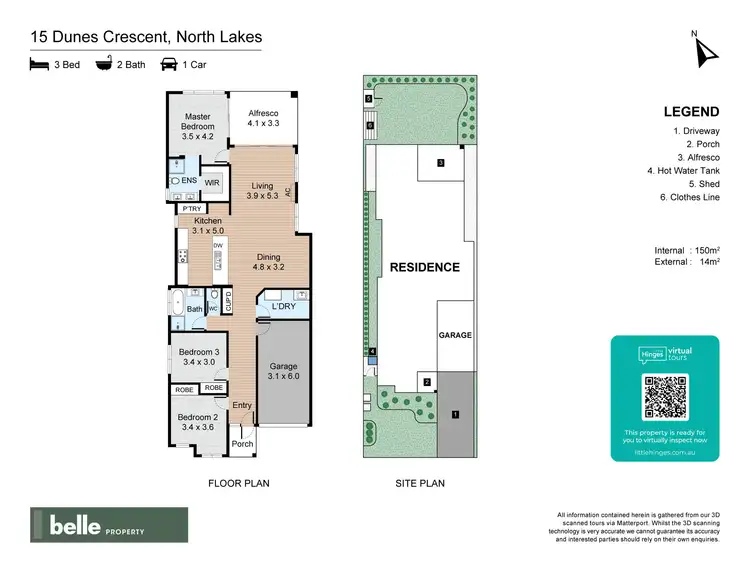 Floorplan of Homely house listing, 15 Dunes Crescent, North Lakes QLD 4509